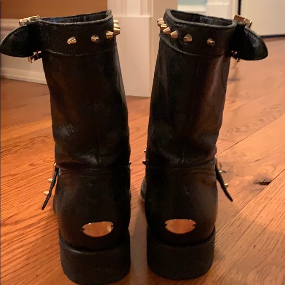 Jimmy Choo leather studded moto boots - Picture 4 of 8